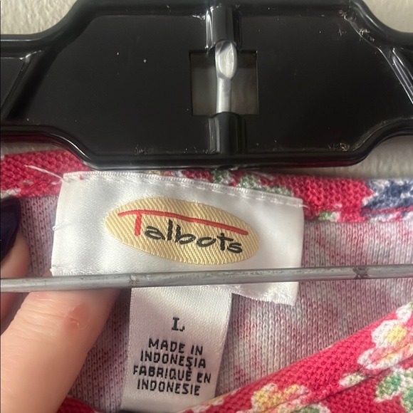 Talbots Red Boxy Short Sleeve Blouse - Picture 2 of 4